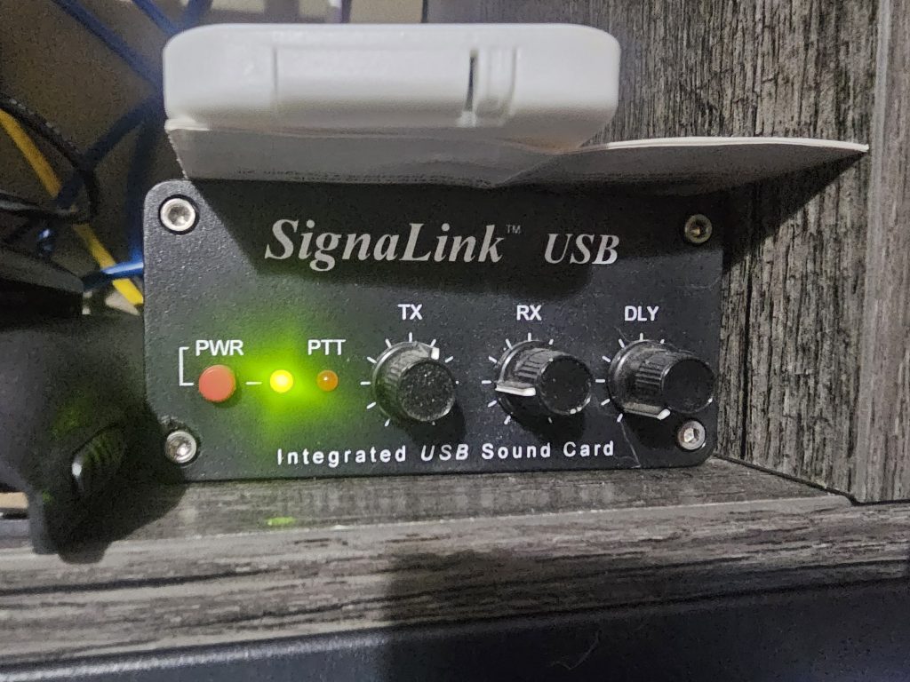 SignaLink sound card that can be used for packet radio for message relays, interfacing the radio audio to the computer.