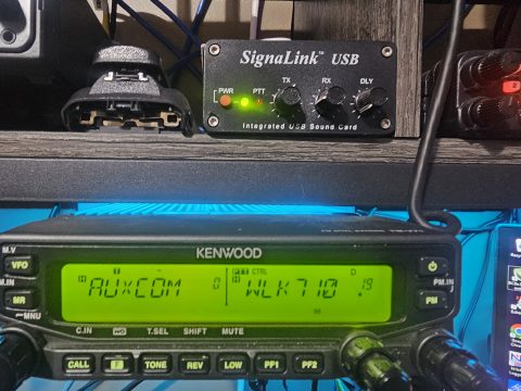 A signalink bridging a radio to a computer can be used to enable packet radio for message relays